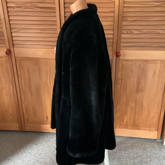 Searle Blatt made in USA FAUX FUR swing coat one size fits most mouton style - Picture 4 of 12